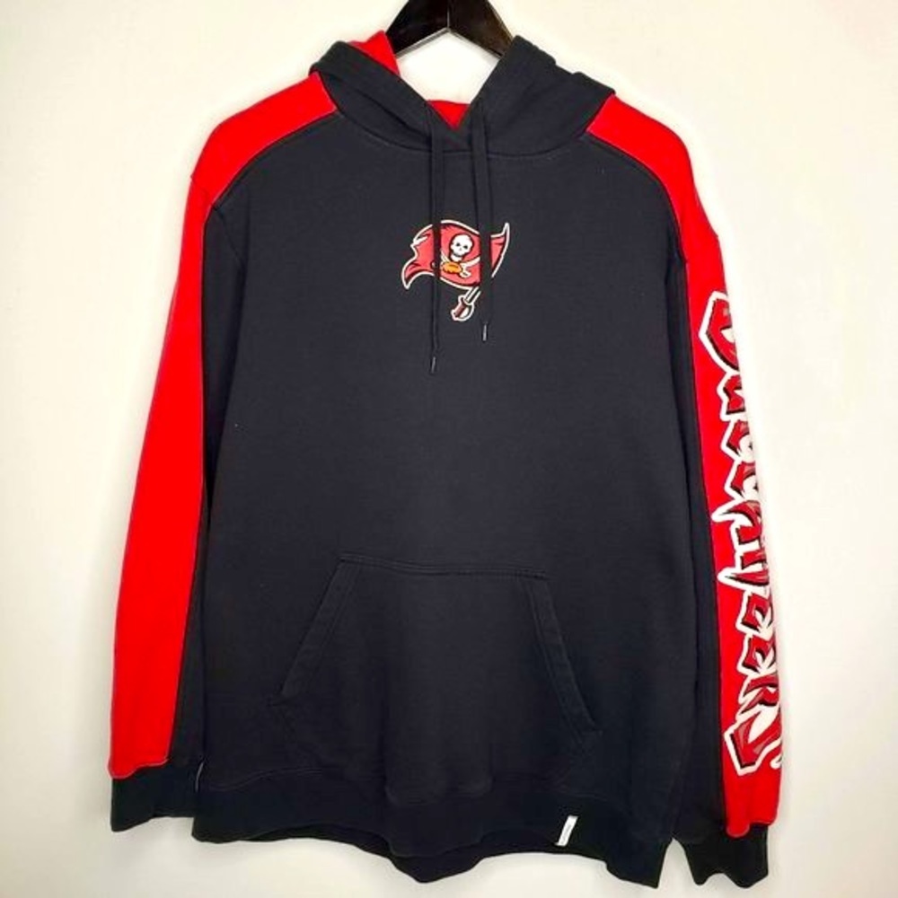 NFL Team Apparel Tampa Bay Buccaneers Two Tone Pullover Hoodie L - Picture 1 of 6